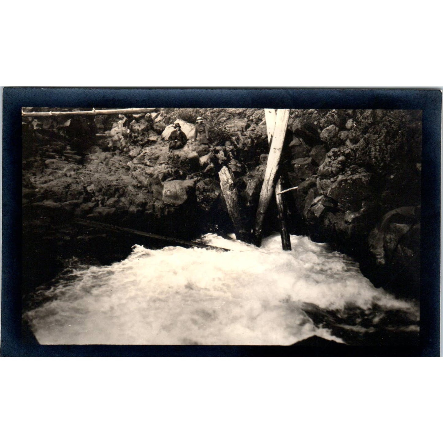 Antique Postcard RPPC Man And Woman Beside Rushing River c1910 SE8
