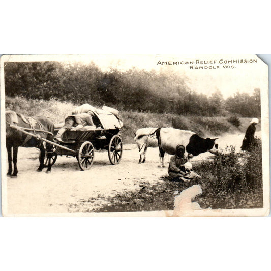 American Relief Commission Randolf Wisconsin Original Postcard TJ9-P3