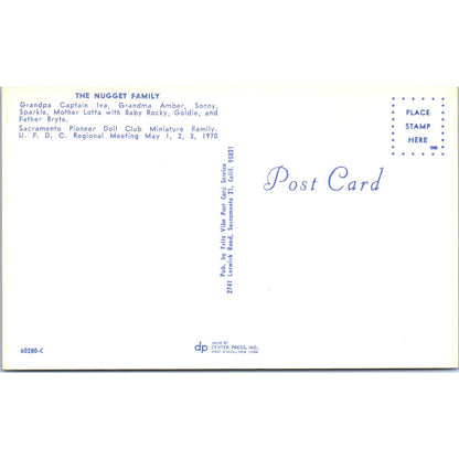 The Nugget Family Sacramento Pioneer Doll Club Miniature Family Postcard PB6