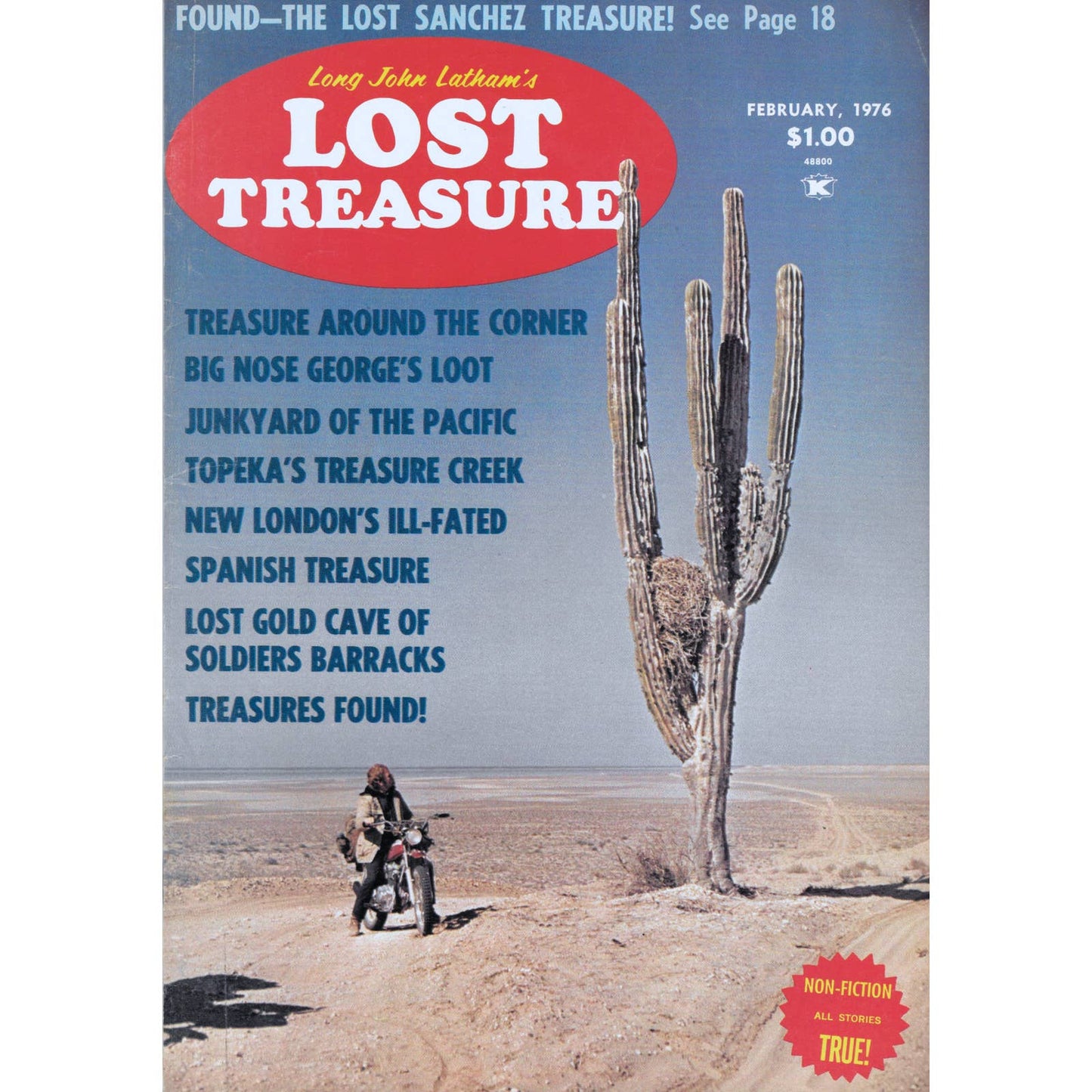 Long John Lathams Lost Treasure Magazine Lost Mines, Buried, Sunken Feb 1976 M1