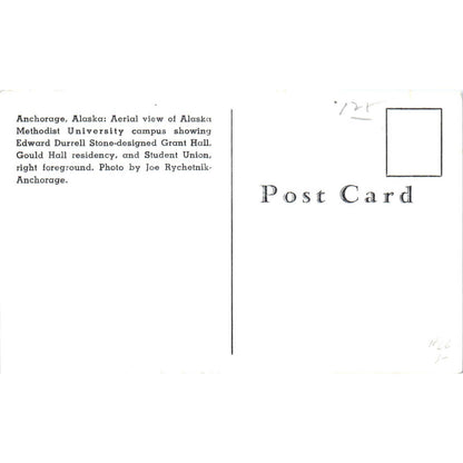 Anchorage Alaska Methodist University Campus Original Postcard TK1-P12
