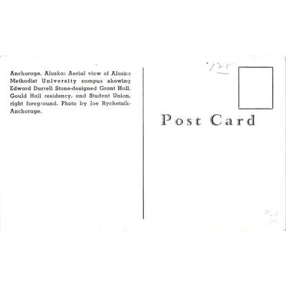 Anchorage Alaska Methodist University Campus Original Postcard P2-7