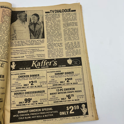 1981 Aug 9 Bellville IL News-Democrat TV Listings The Seeding of Sarah Burns L4-1