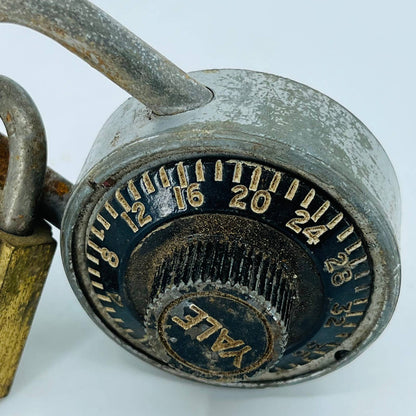 Set of 2 Vintage Locks Combination Padlock YALE USN IL CO NO KEYS TC2