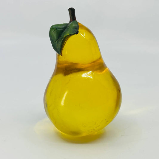 Vintage MCM Resin Golden Pear Paperweight Decoration 5” TD3