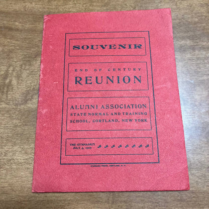 RARE 1900 Reunion Program State Normal and Training School Cortland NY A10