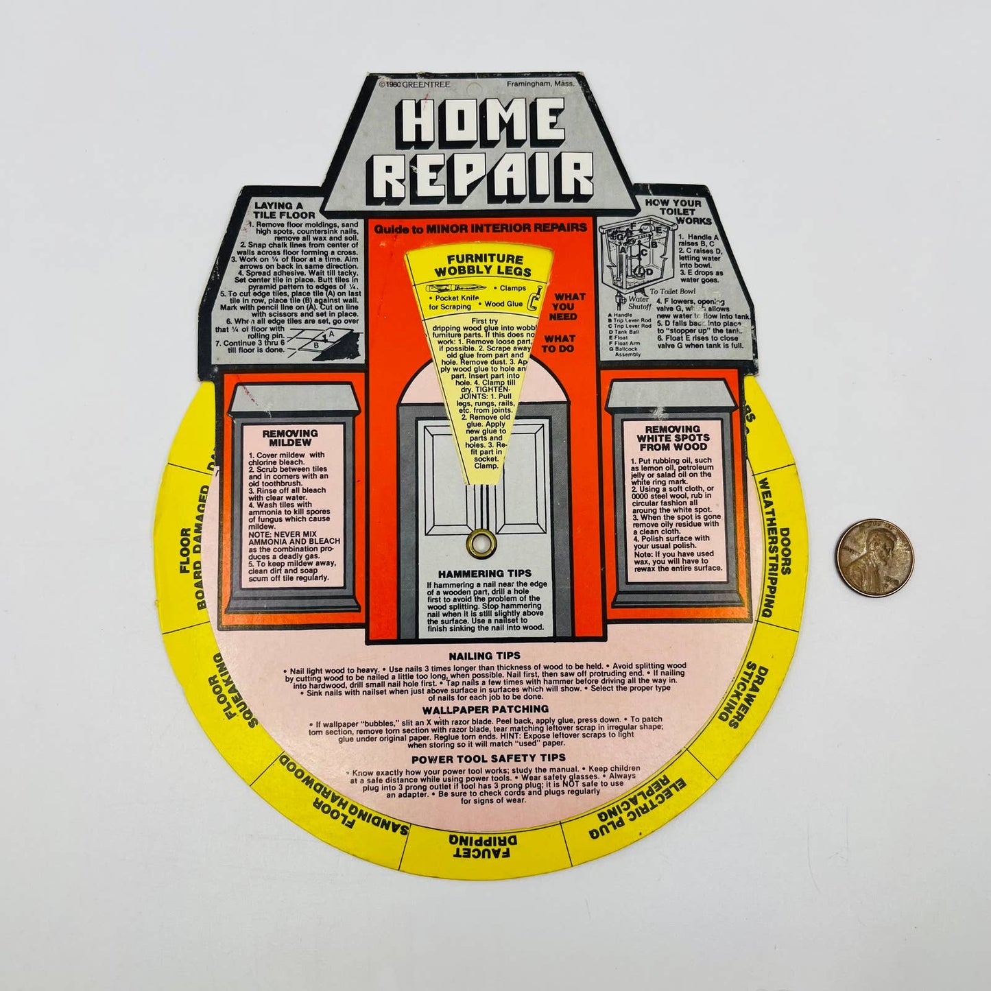 1980 Home Repair Wheel Guide to Minor Interior Repairs S. Doucette D2