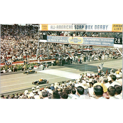 Annual Soap Box Derby Akron Ohio Original Postcard TK1-P14