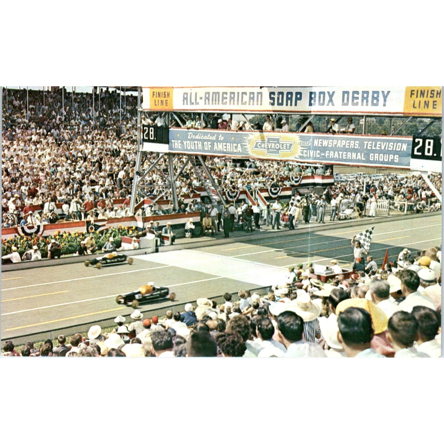Annual Soap Box Derby Akron Ohio Original Postcard P2-12