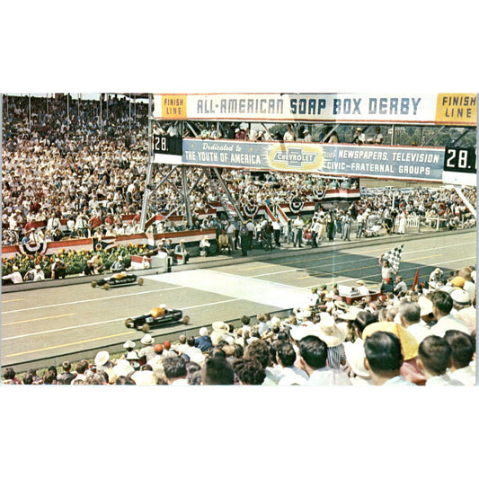 Annual Soap Box Derby Akron Ohio Original Postcard P2-12