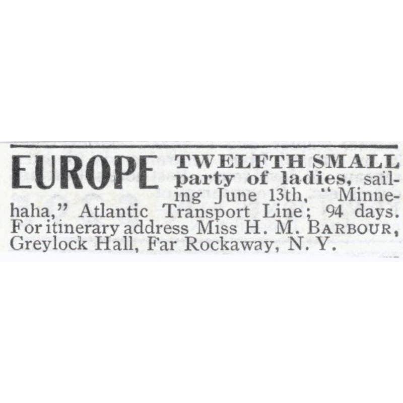 Europe Travel Tours W.H. Whiting Greenfield Massachusetts - 1903 Ad TJ7-S9