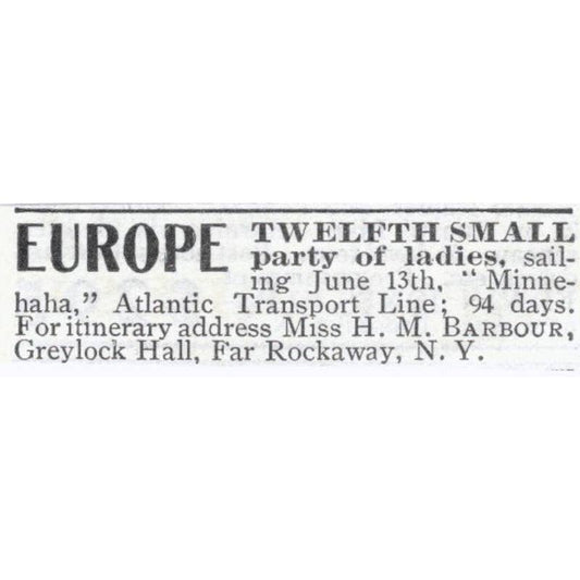 Europe Travel Tours W.H. Whiting Greenfield Massachusetts - 1903 Ad TJ7-S9