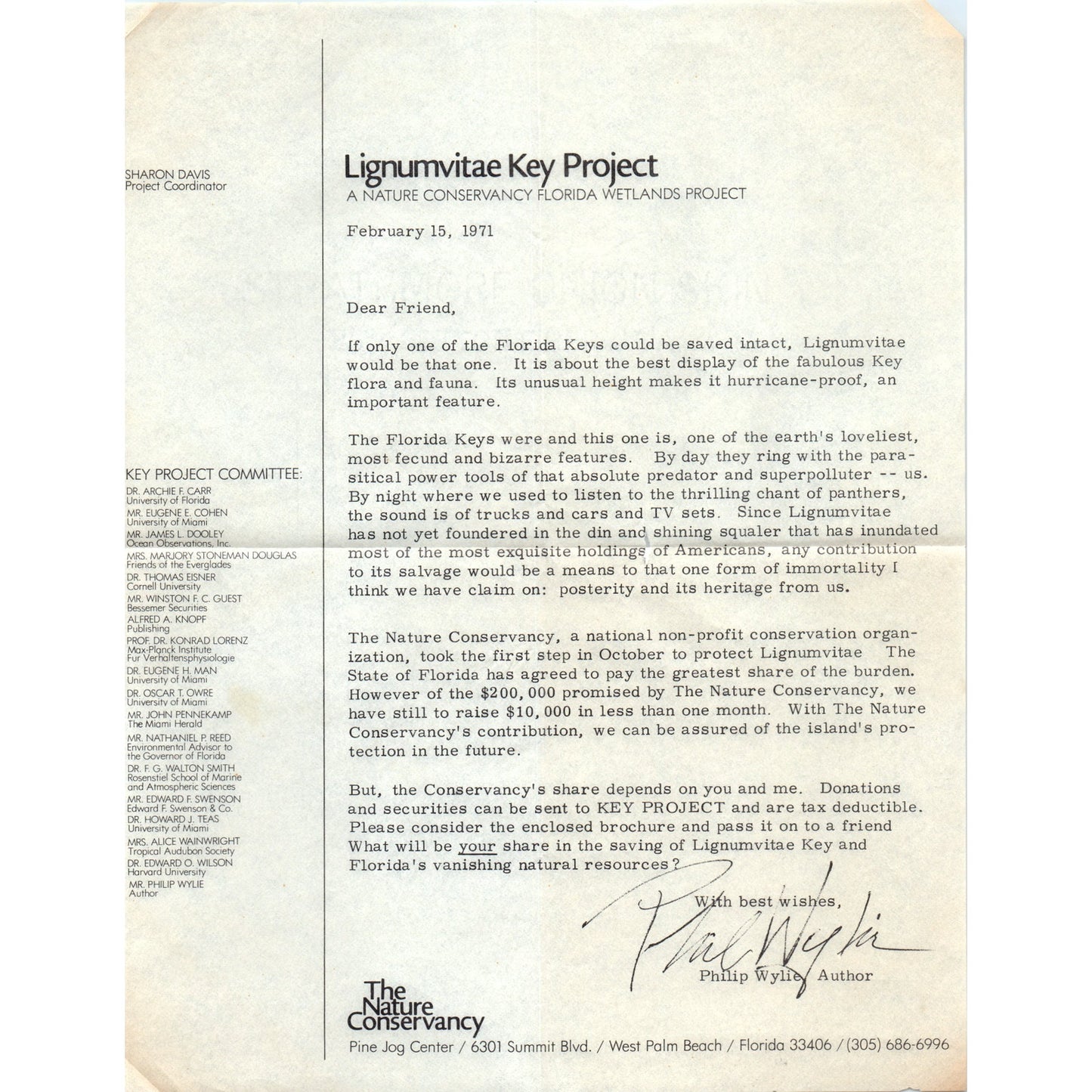 1971 Ligumvitae Key Project The Nature Conservancy West Palm Beach Leaflet D24