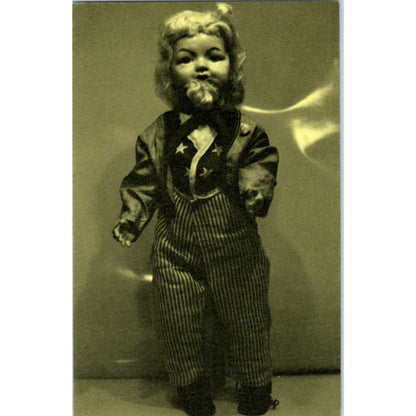 Vintage French Bisque Uncle Sam Doll Green Tint Original Postcard PB8