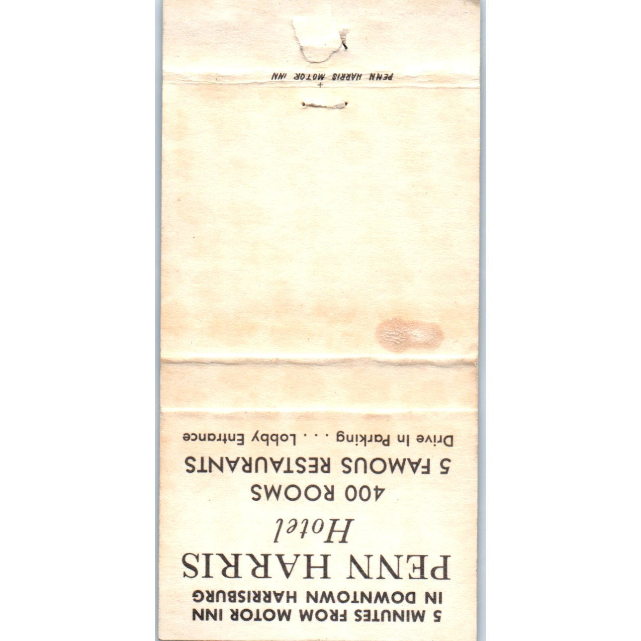 Penn Harris Motor Inn Wayne N. Sweger Advertising Matchbook Cover MM9-7