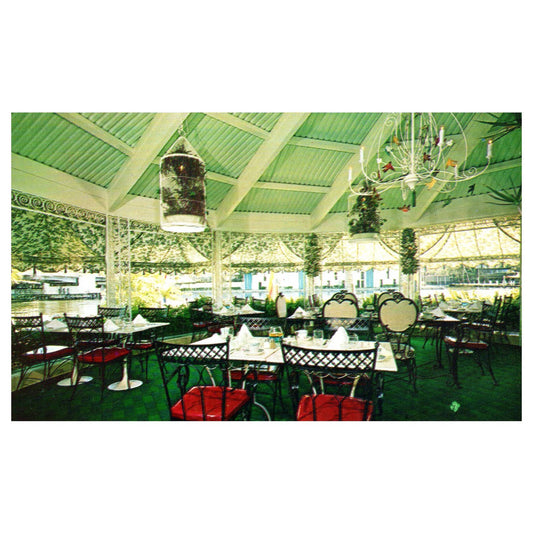 Vtg Postcard - Creighton's Restaurant Gazebo Room View Fort Lauderdale FL AD9