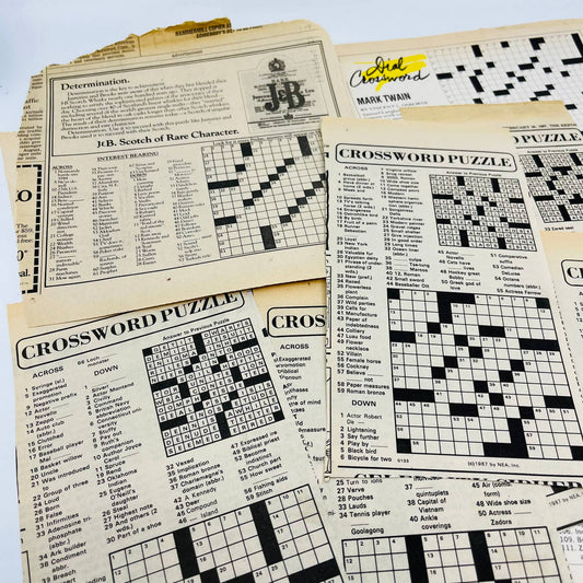 Huge Lot of Clipped Crossword Puzzles From 1986 - 1987 As Pictured C7