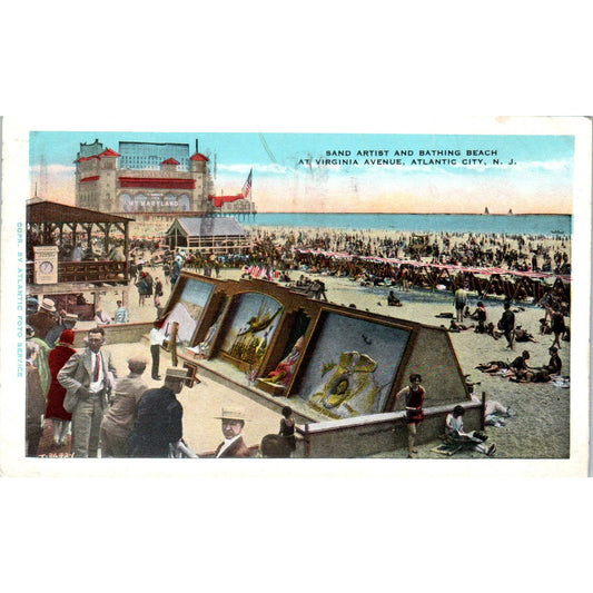 Sand Artist 1931 Virginia Ave. Atlantic City NJ Original Postcard TK1-25