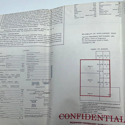 1962 Tactical Commanders' Terrain Analysis SAIGON Area Terrain Analysis Map TF5