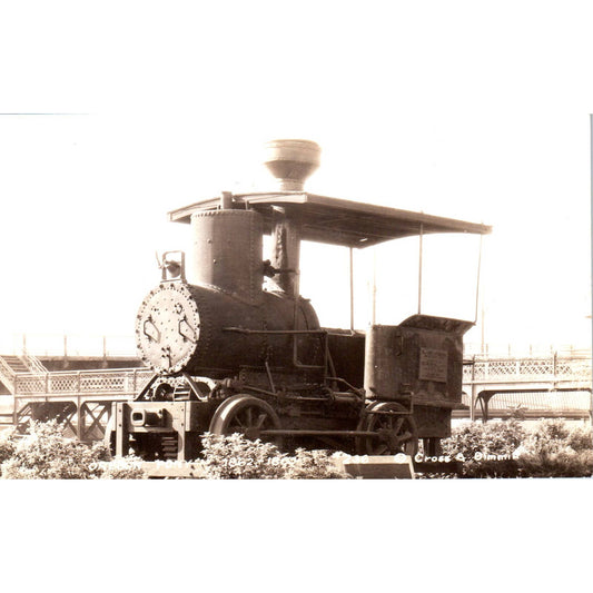 Oregon Pony First Locomotive Used on Pacific Coast Original RPPC Postcard TJ9-P1