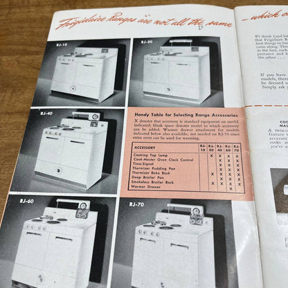 MCM 1947 FRIGIDAIRE ELECTRIC RANGE INSTRUCTION MANUAL WITH RECIPES BOOKLET A2