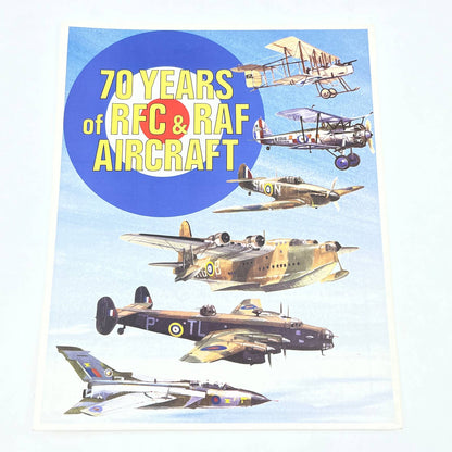 Vintage 70 Years of RFC & RAF Aircraft  Fold Out Poster 21x34" TG1