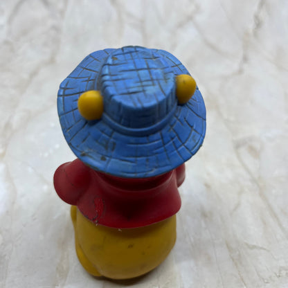 Vintage Disney Winnie The Pooh Rubber Toy With Frog TE5