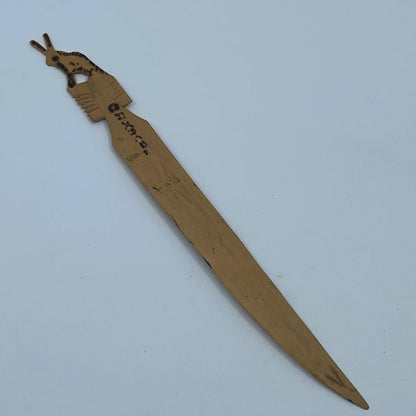 Vintage Hand Carved Wooden Letter Opener Oaxaca Mexico SC3