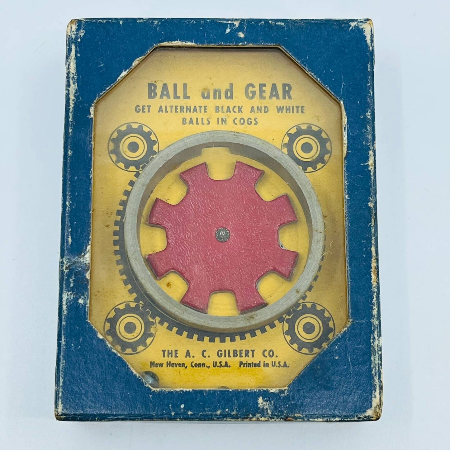 1940s Vintage Ball and Gear AC Gilbert Puzzle Toy Game 3 x 4.5 TD2