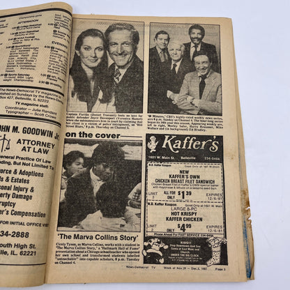 1981 Nov 29 Bellville IL News-Democrat TV Listings The Marva Collins Story L4-1