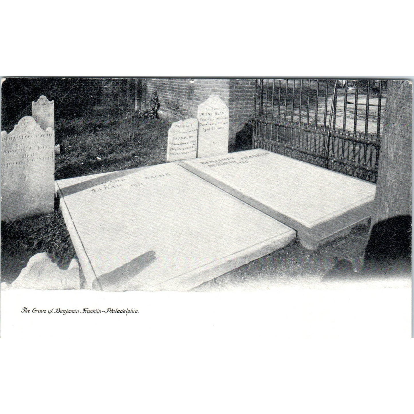 Vintage Postcard The Grave of Benjamin Franklin Philadelphia PA TI1-1