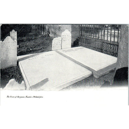 Vintage Postcard The Grave of Benjamin Franklin Philadelphia PA TI1-1