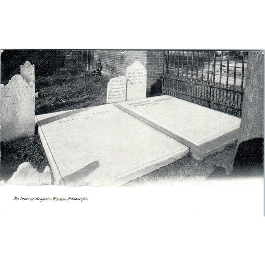 Vintage Postcard The Grave of Benjamin Franklin Philadelphia PA TI1-1