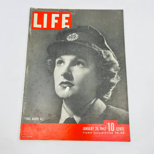 LIFE MAGAZINE, JANUARY 26, 1942 - HITLER LOMBARD JOE LOUIS IRAN, CASEY JONES TD8