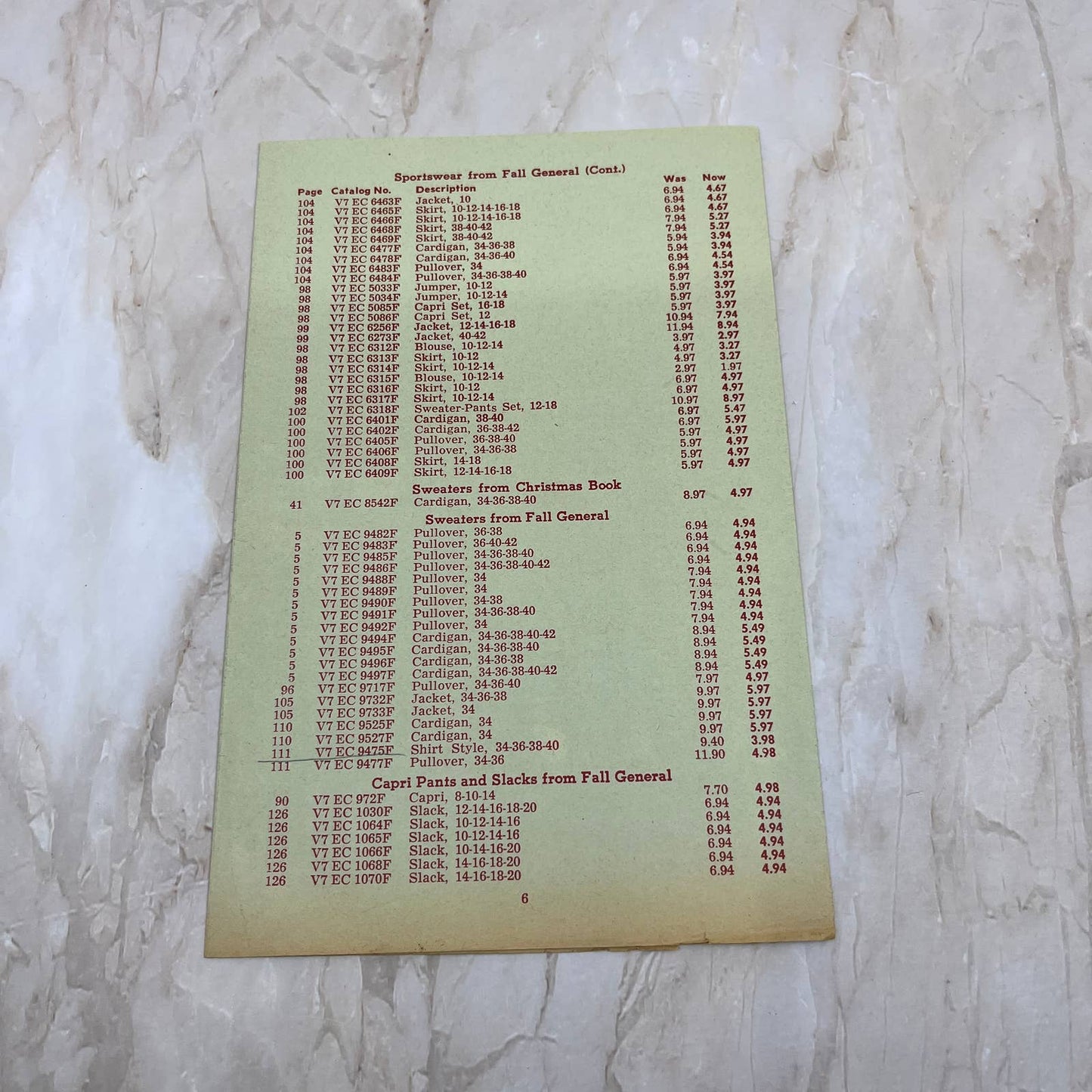 1968 Sears Employees Only Christmas Fashions Promo Leaflet Santa AB8