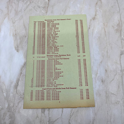 1968 Sears Employees Only Christmas Fashions Promo Leaflet Santa AB8