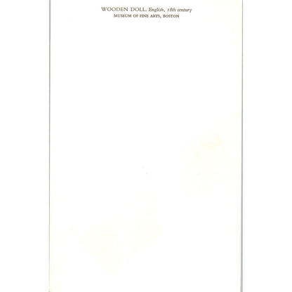 Wooden Doll English 18th Century Museum of Fine Art Boston Original Postcard PB8