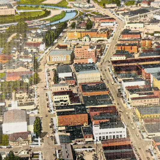 Vintage Post Card Aerial View Klamath Falls Oregon PA8