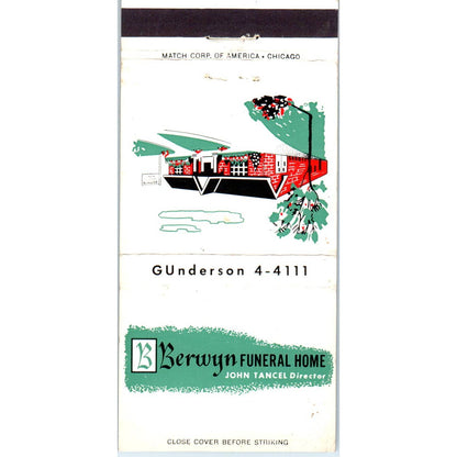 Berwyn Funeral Home John Tancel Advertising Matchbook Cover SA1-M11