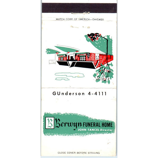 Berwyn Funeral Home John Tancel Advertising Matchbook Cover SA1-M11