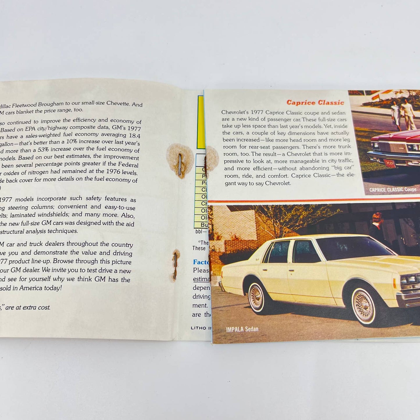 1977 General Motors Full-Line Booklet Brochure Chevy Caprice Fleetwood TD8