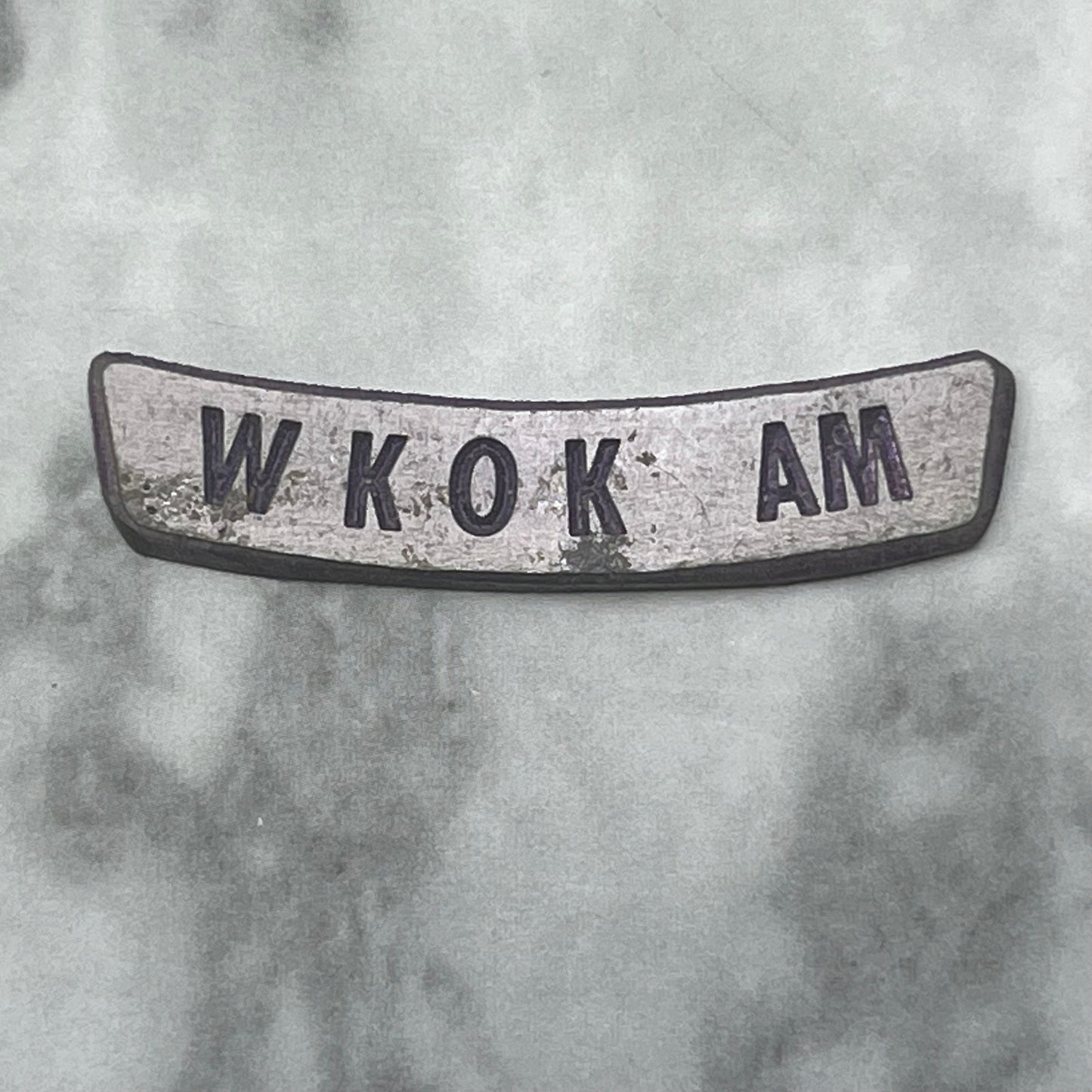 Vintage Letterpress Printers Block Plate TV Radio Call Letters WKOK AM SE841