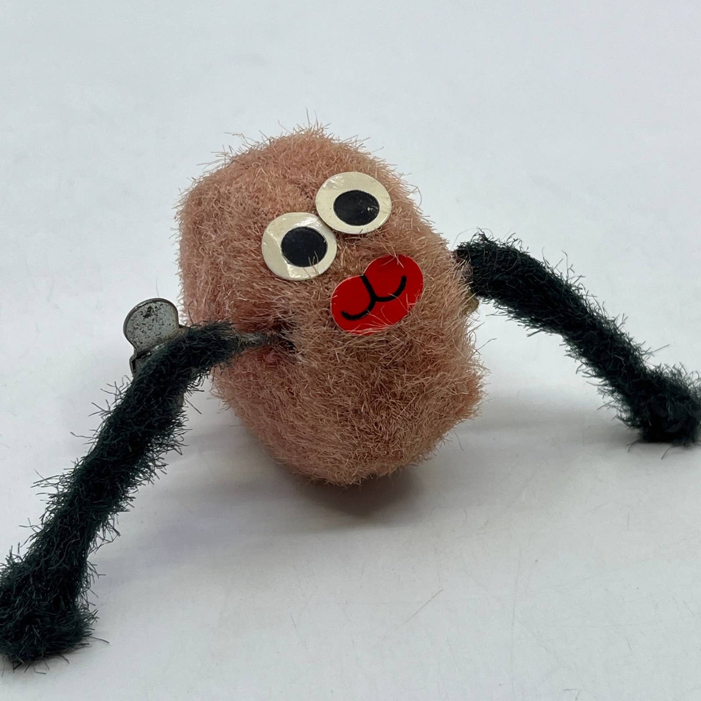 1970s Metal Fuzzy Critter Wind-up Toy Swivel Arms WORKS TD2