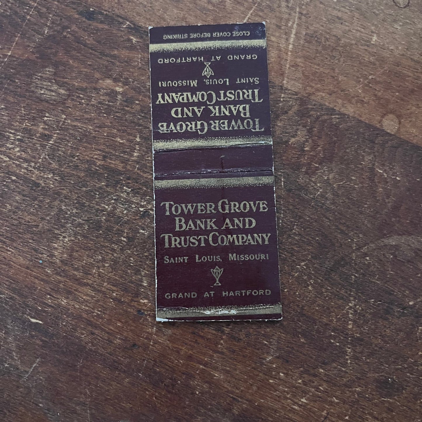 Tower Grove Bank and Trust St. Louis MO Advertising Matchbook Cover SB3-M6