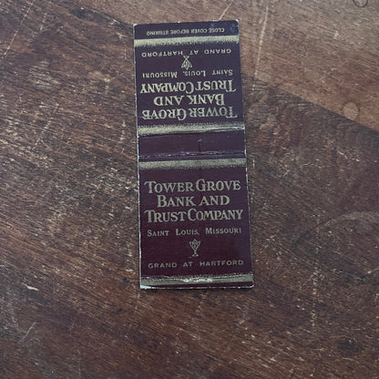 Tower Grove Bank and Trust St. Louis MO Advertising Matchbook Cover SB3-M6