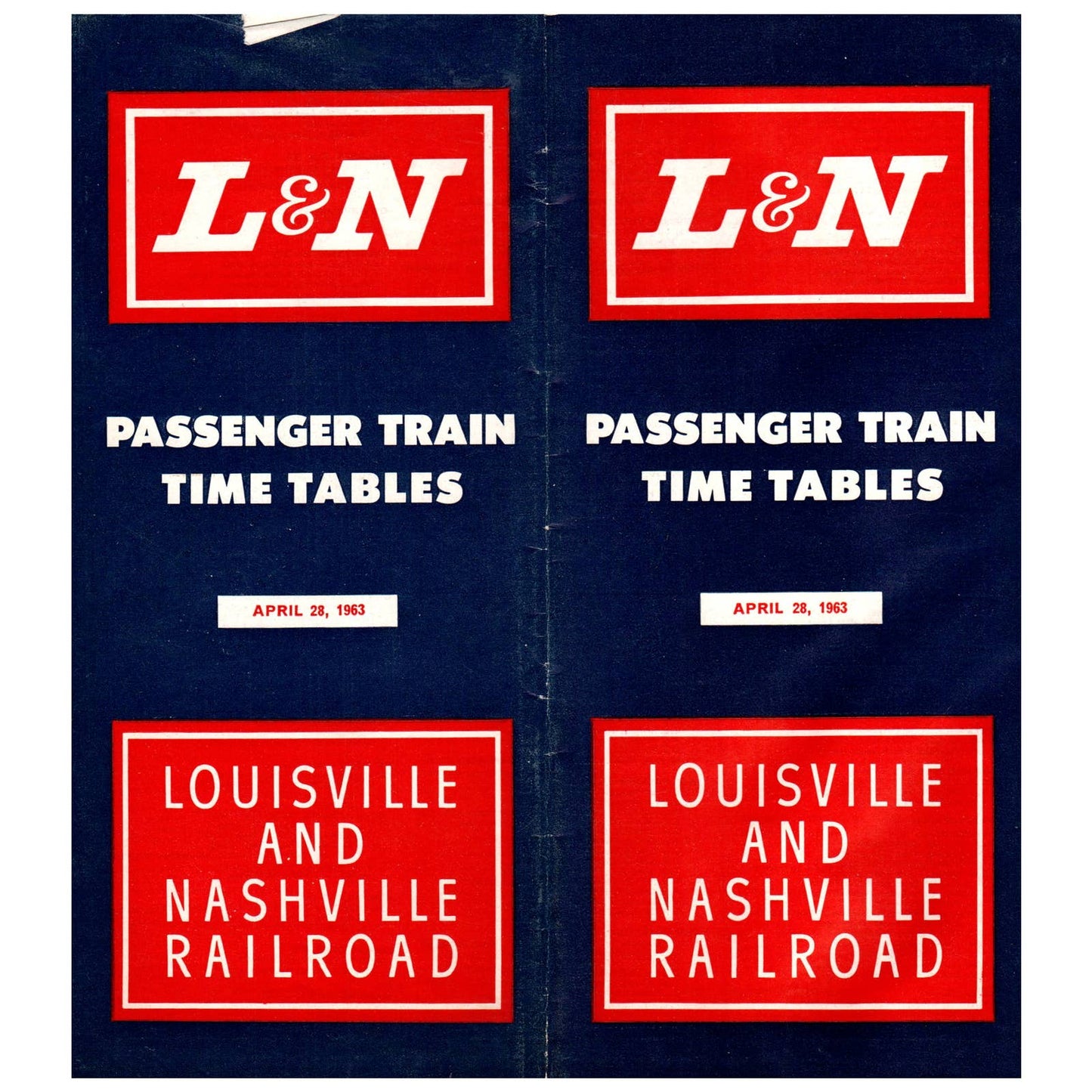 Louisville and Nashville Railroad Public System Timetable April 28, 1963 SE4