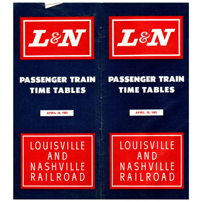 Louisville and Nashville Railroad Public System Timetable April 28, 1963 SE4