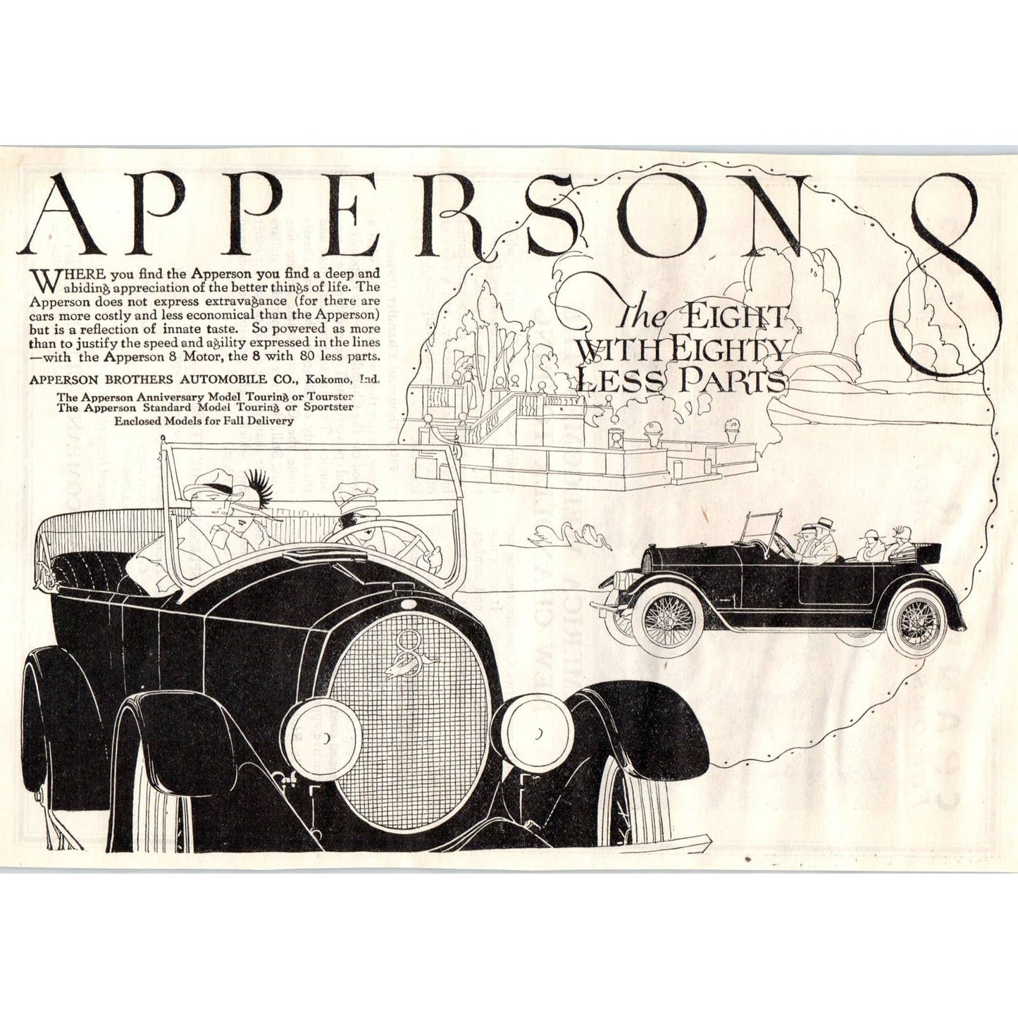 c1920 Harper's Magazine Ad - Apperson 8 Automobile EA3