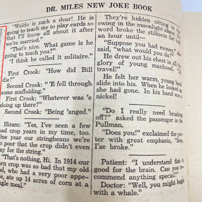 1930s Joke Book Seltzer Nervine Tablets Quack Medicine Dr Miles TC6