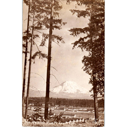 Vintage Postcard Mt. Rainier from Fort Lewis Washington TD9-W2